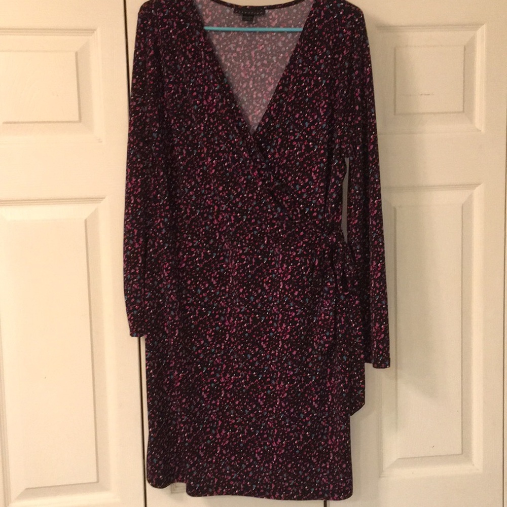 Faux Wrap Dress With Side Tie